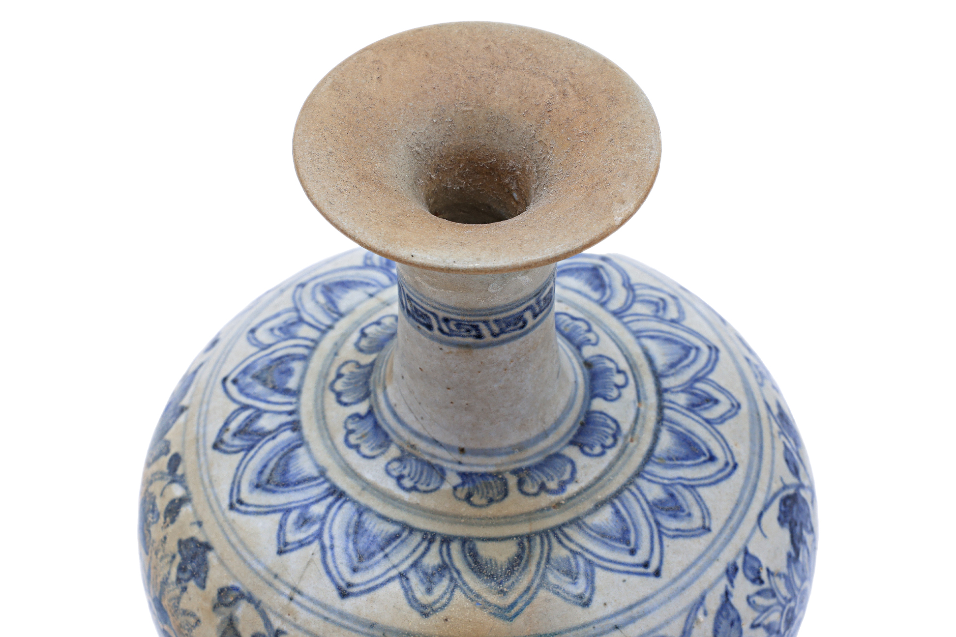 A VIETNAMESE BLUE AND WHITE BOTTLE VASE - Image 2 of 4