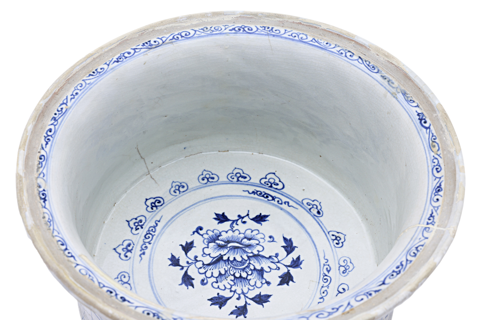 A LARGE AND RARE VIETNAMESE BLUE AND WHITE BOWL AND COVER - Image 3 of 29