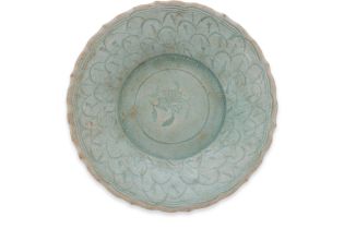 A SMALL INCISED LONGQUAN CELADON DISH