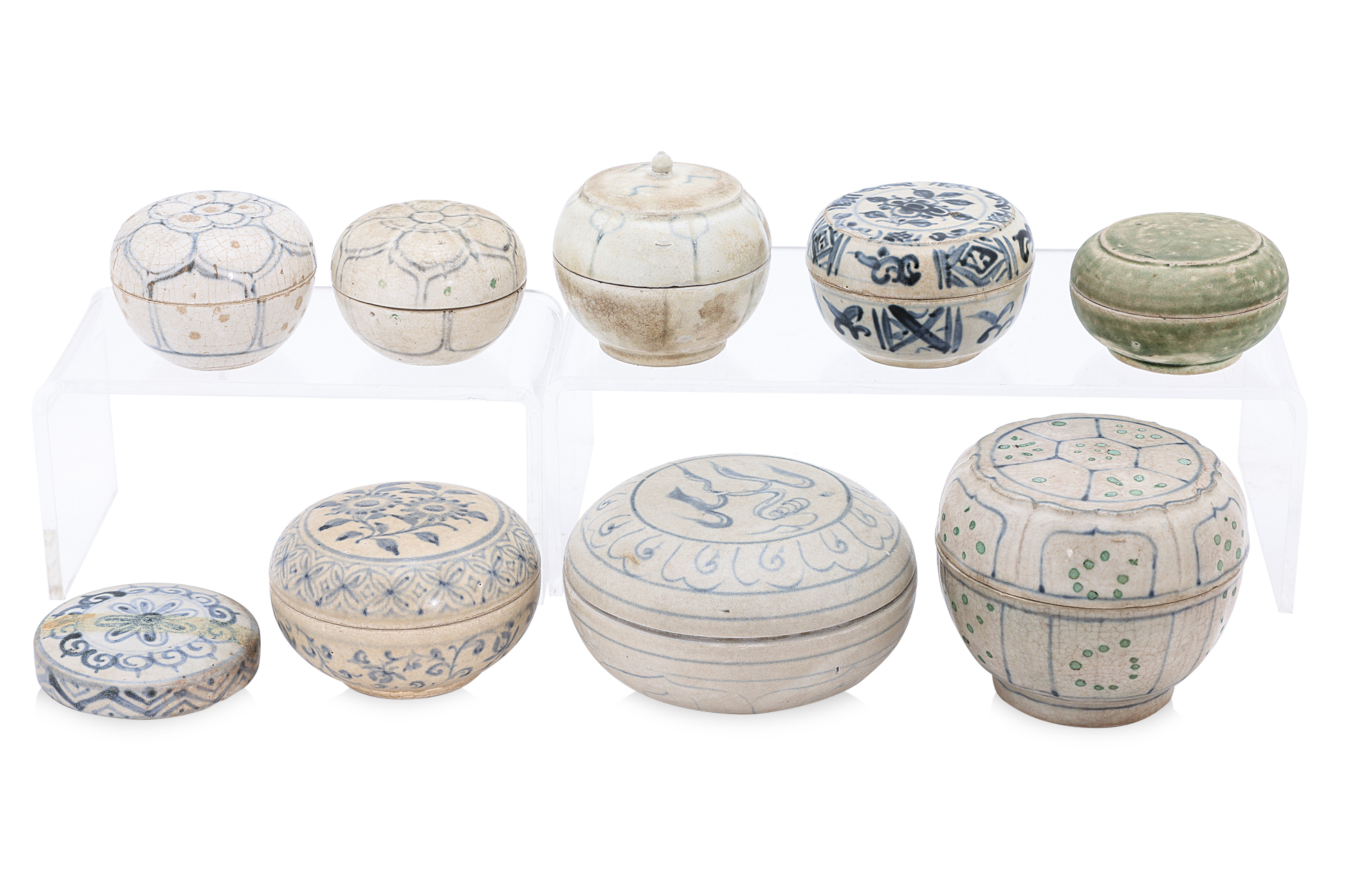 A GROUP OF EIGHT VIETNAMESE BOXES AND COVERS