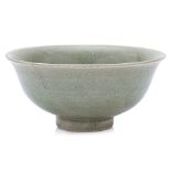 A VIETNAMESE MOULDED BUTTERFLY CELADON BOWL