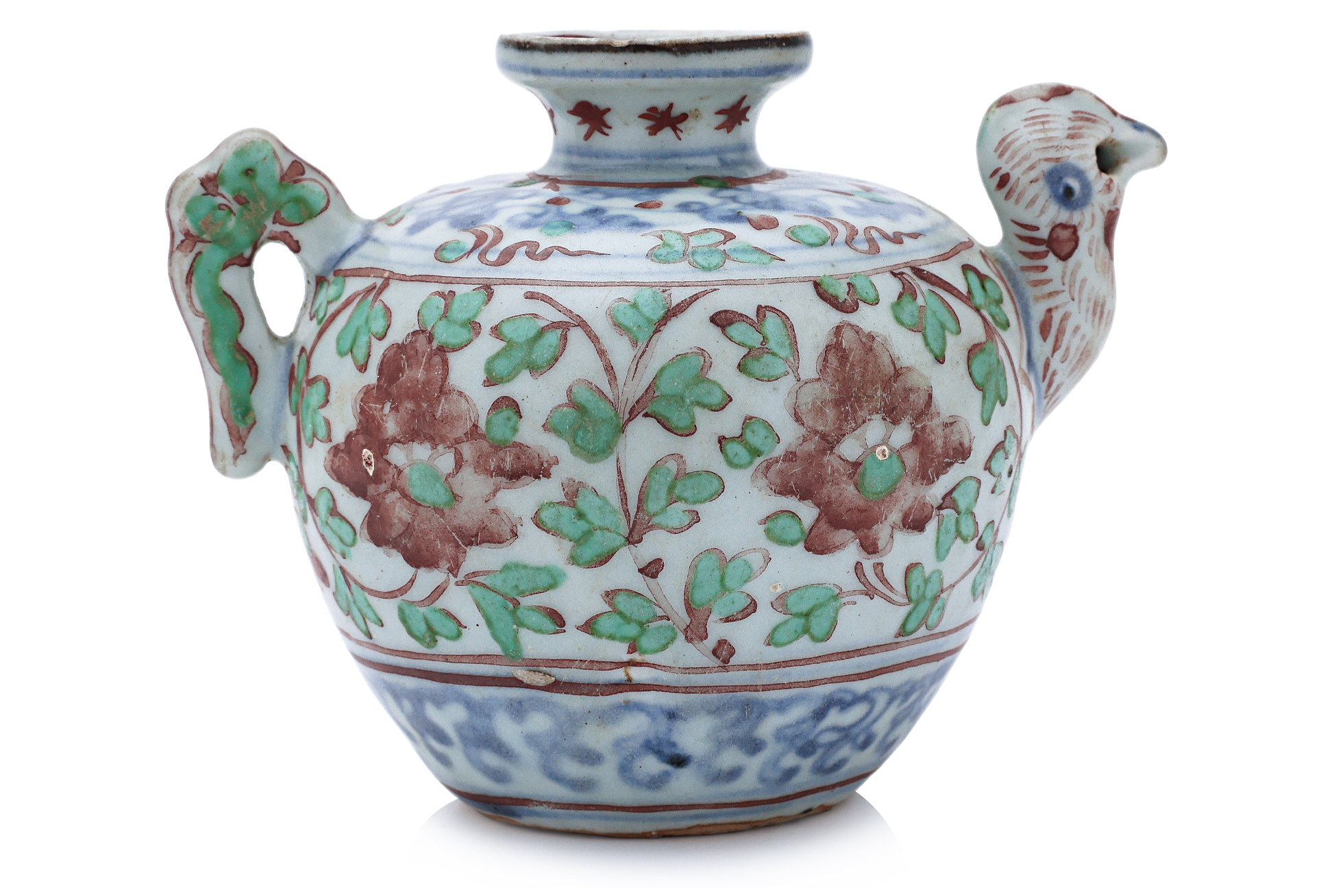 A WUCAI PORCELAIN CHICKEN WATER DROPPER - Image 2 of 4
