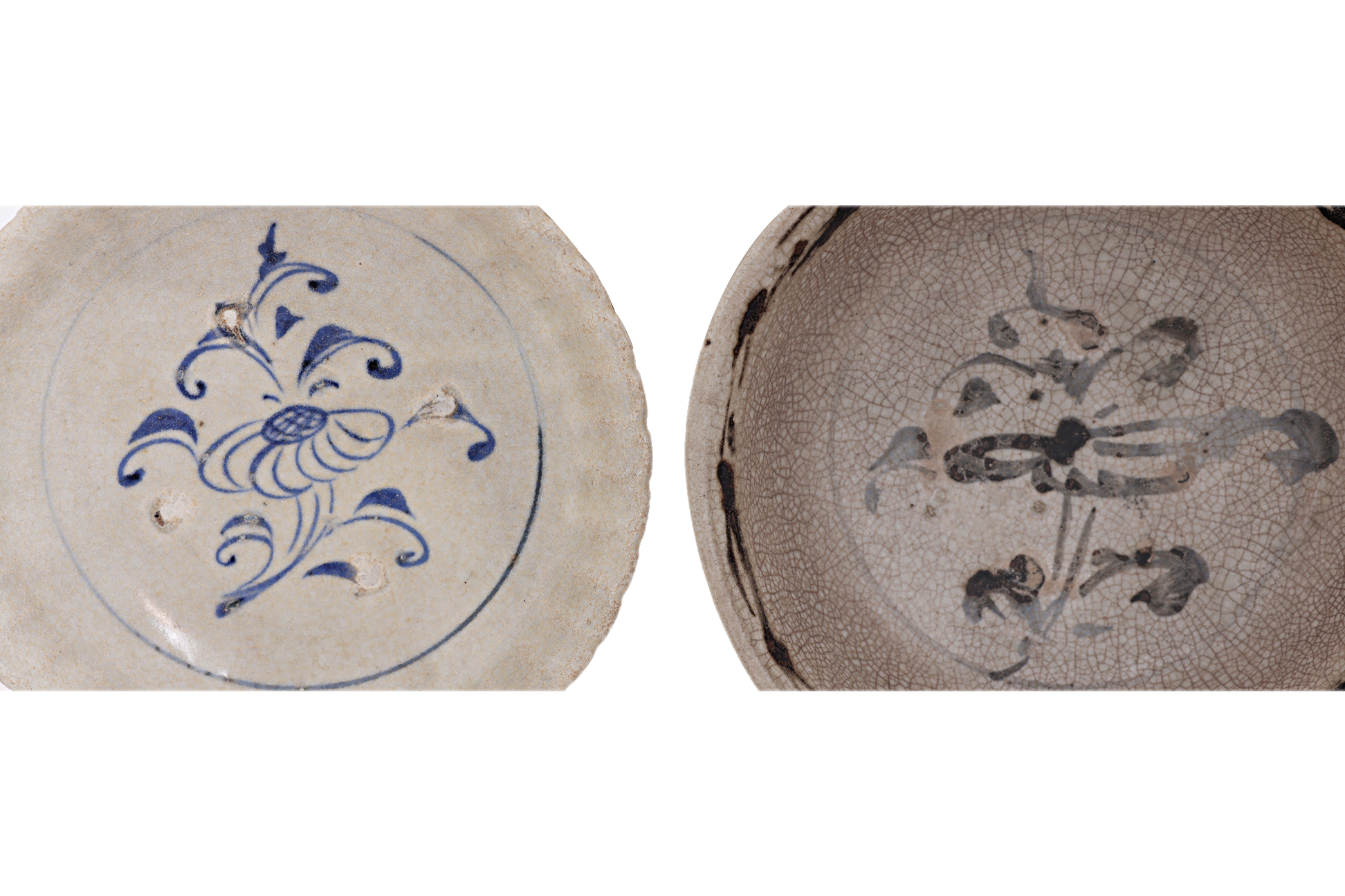 A GROUP OF VIETNAMESE UNDERGLAZE DECORATED WARES - Image 2 of 4