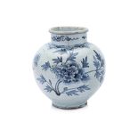 A LARGE KOREAN BLUE AND WHITE PEONY JAR