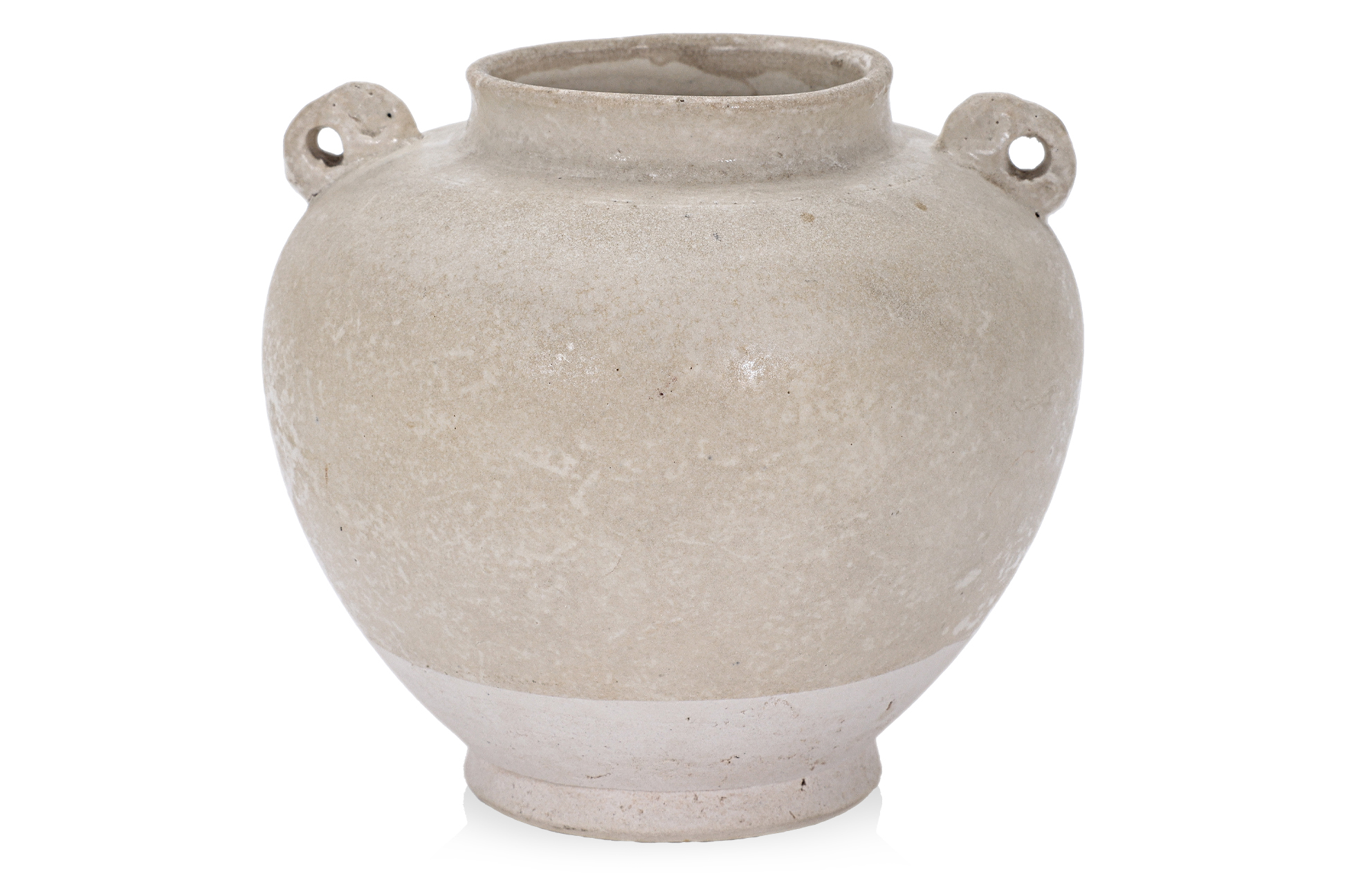 A CREAM GLAZED OVOID JAR