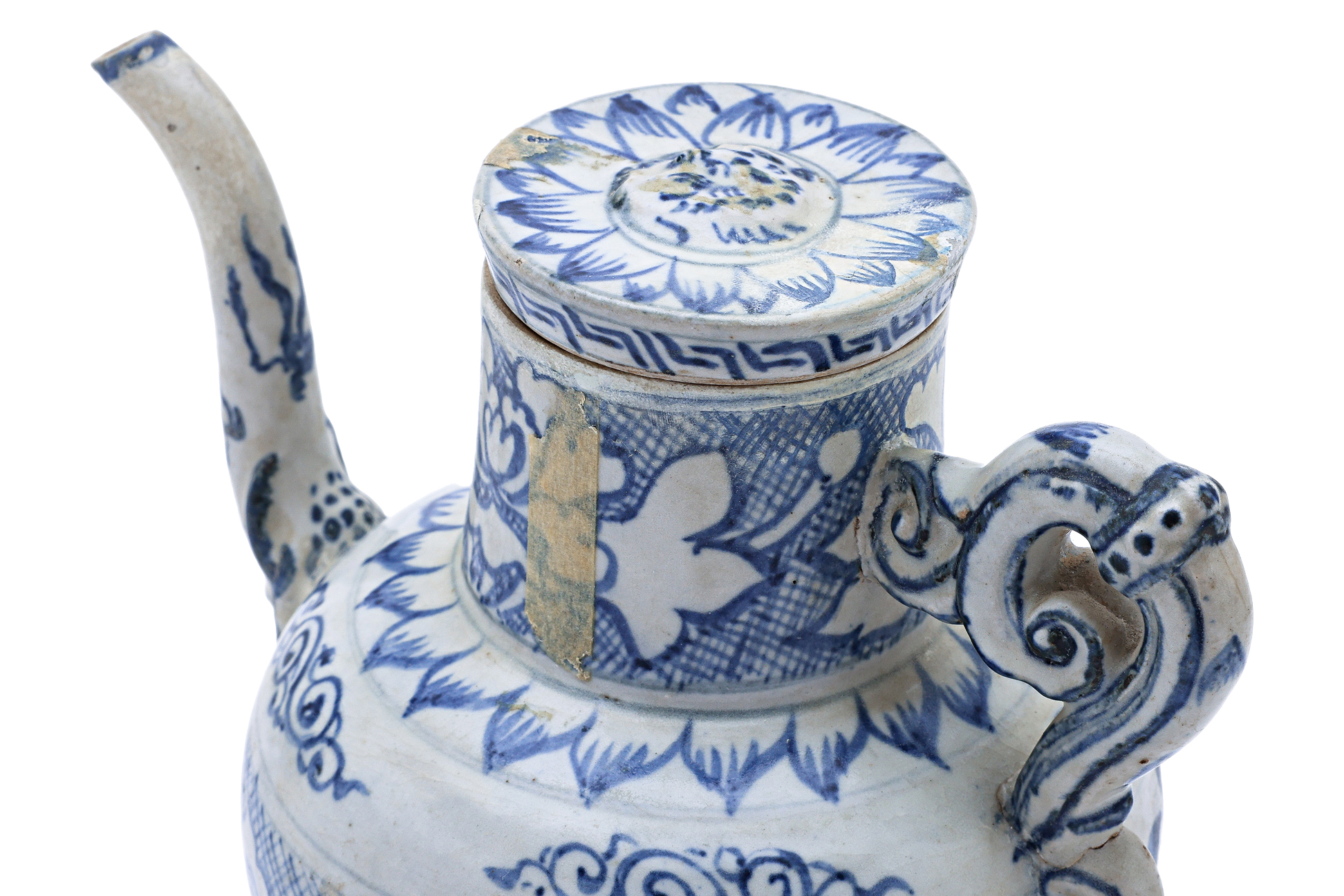 A VIETNAMESE BLUE AND WHITE EWER AND COVER - Image 3 of 15