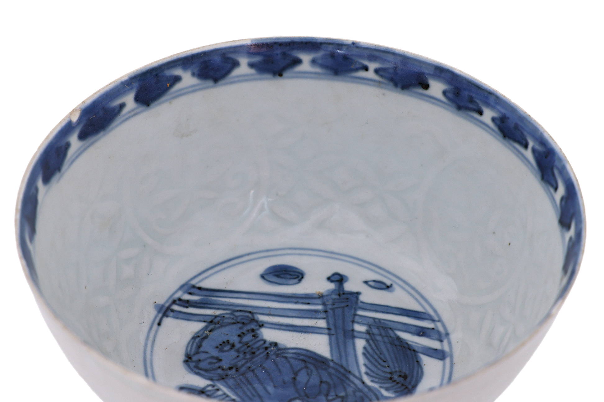 A BLUE AND WHITE ANHUA BOWL - Image 3 of 5