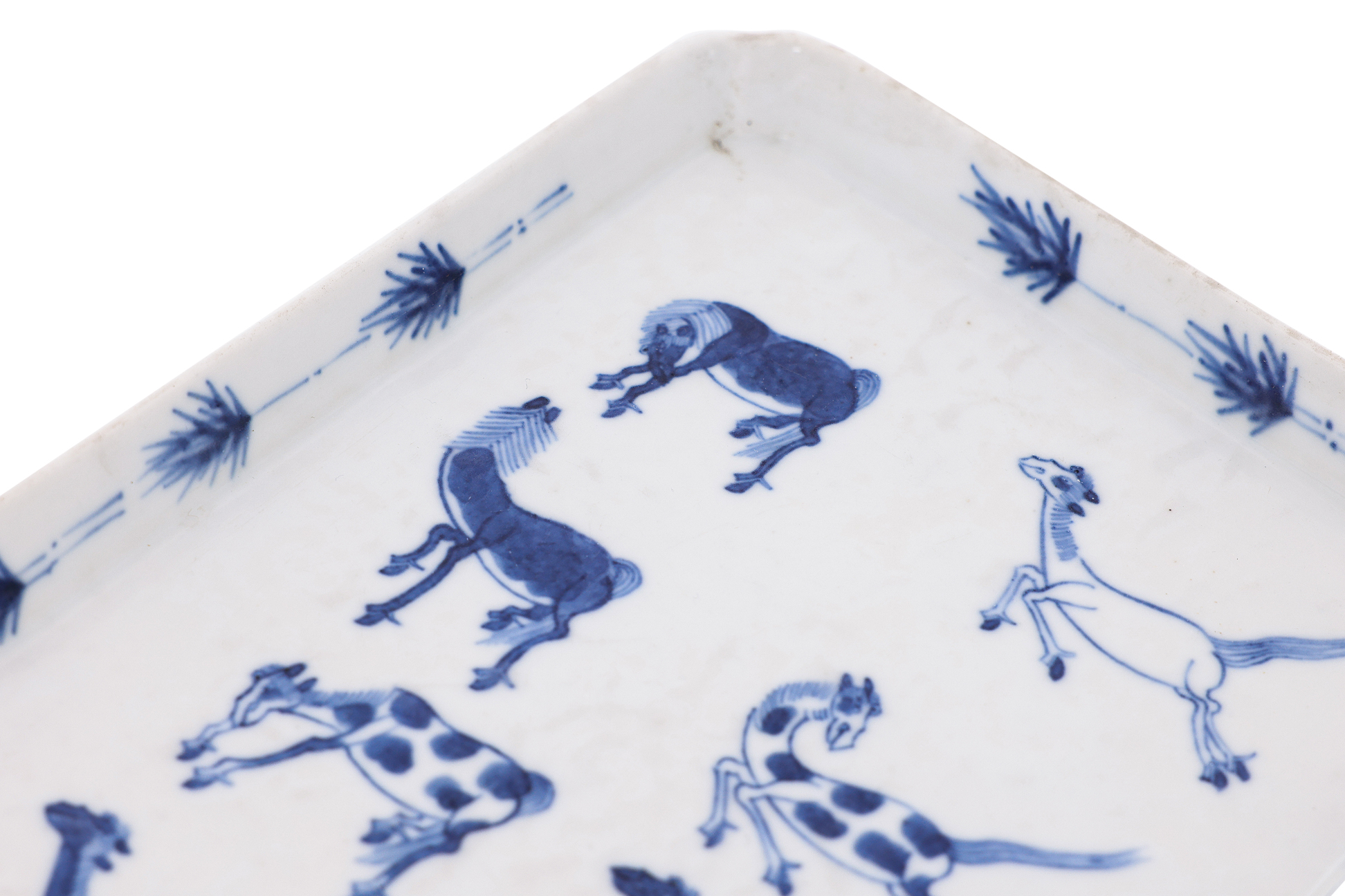 A 'BLEU DE HUE' VIETNAMESE MARKET HORSES TRAY AND TEA BOWLS - Image 6 of 6