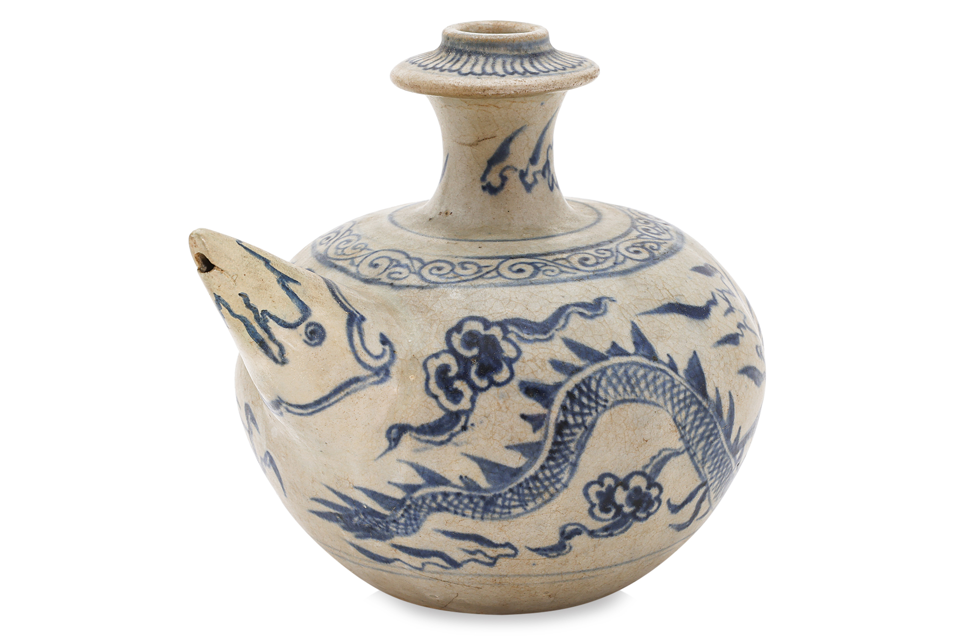 A VIETNAMESE BLUE AND WHITE DRAGON KENDI - Image 2 of 16