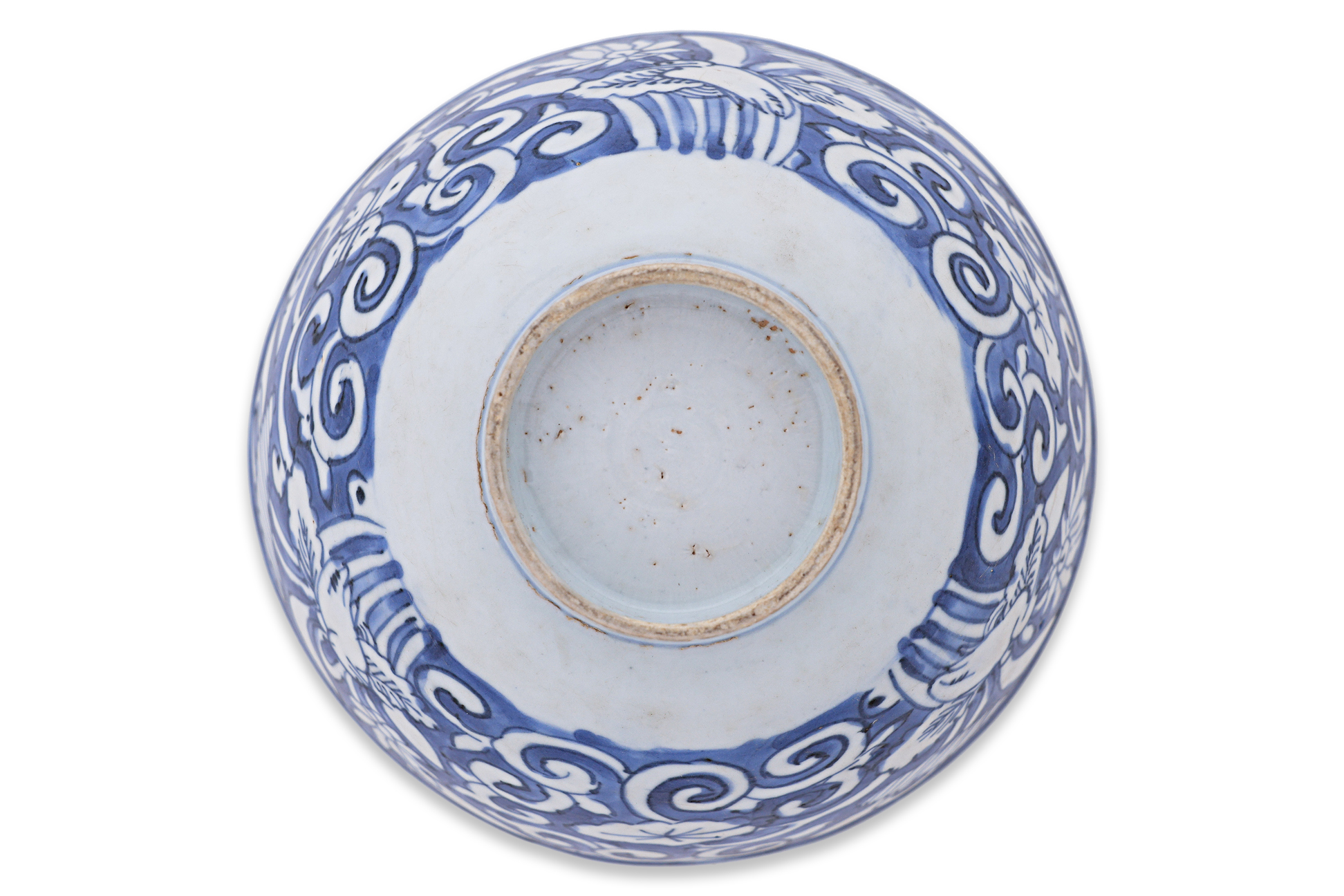 A BLUE AND WHITE PORCELAIN CRANES BOWL - Image 5 of 10