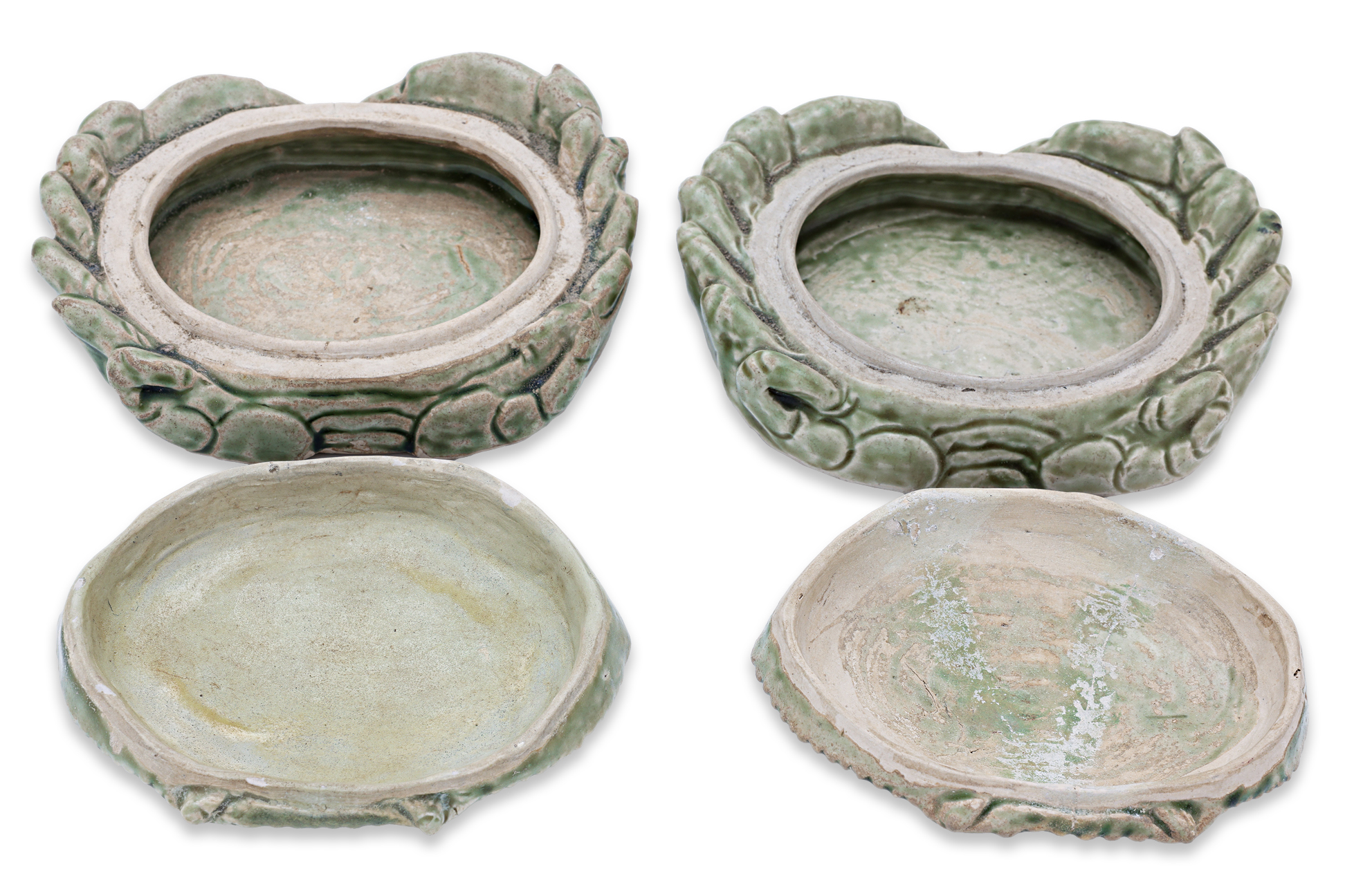 A PAIR OF VIETNAMESE GREEN GLAZED CRAB-FORM BOXES - Image 2 of 4