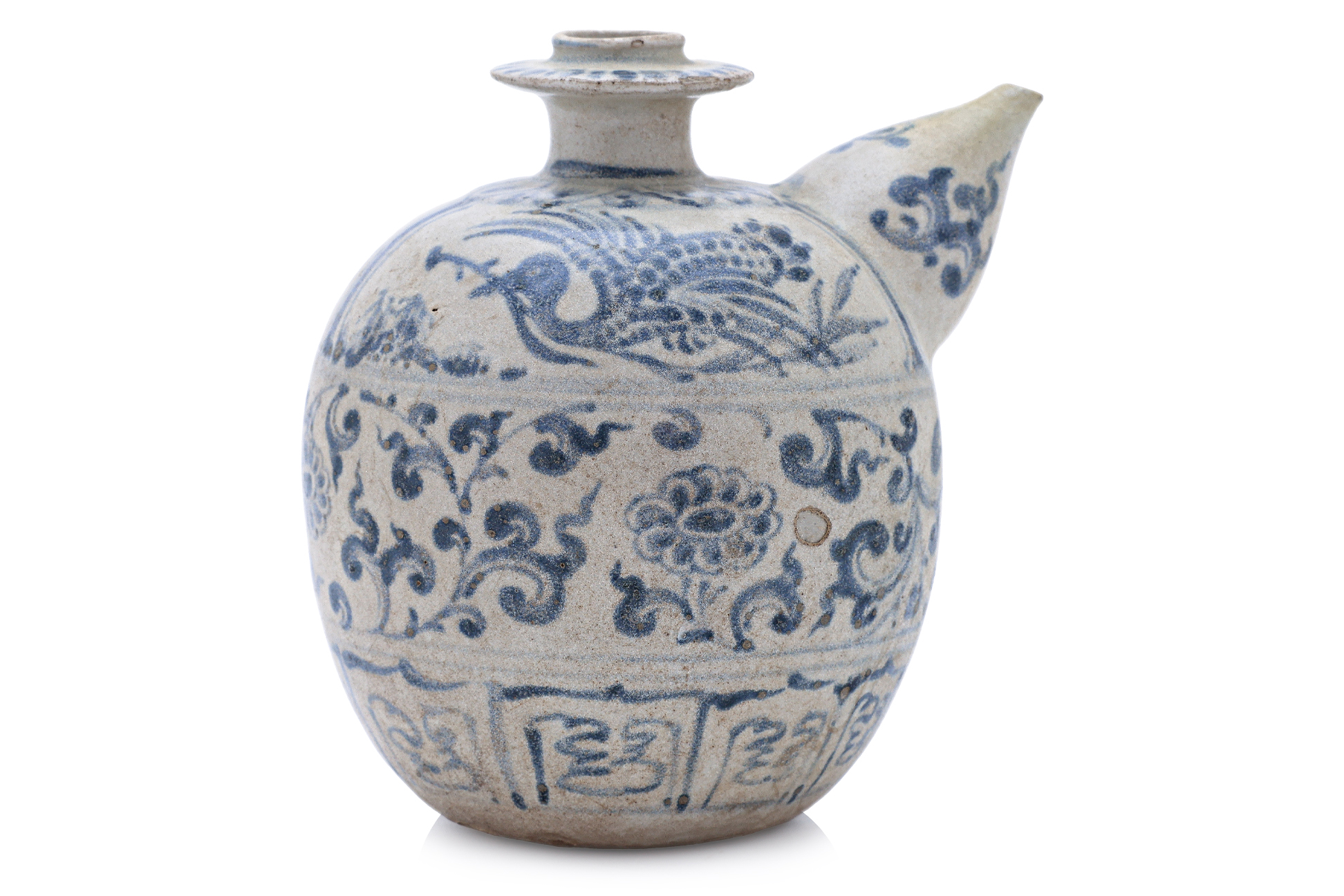 A VIETNAMESE BLUE AND WHITE CRANE DECORATED KENDI - Image 2 of 9