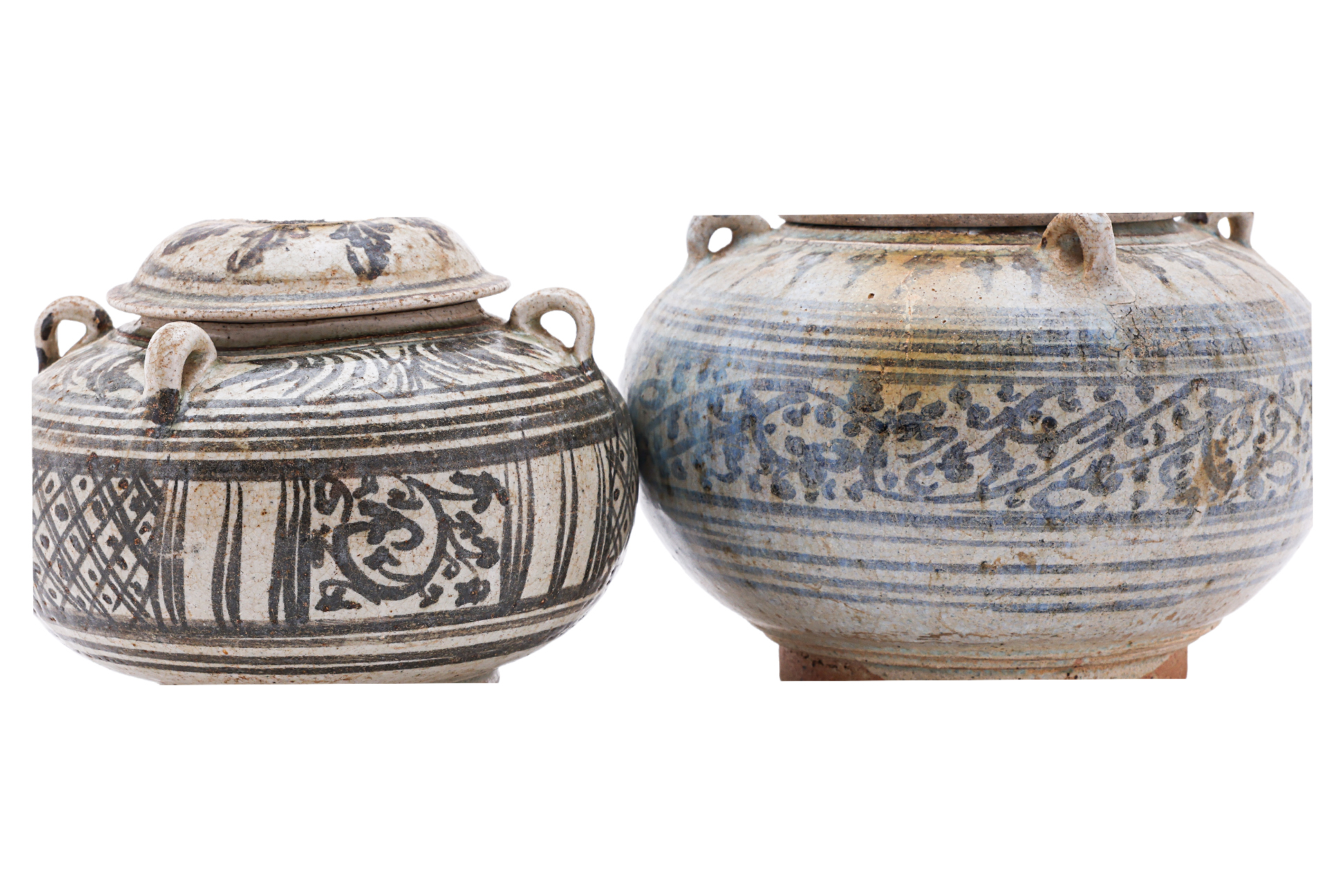 A GROUP OF TWO THAI JARS AND TWO COVERS - Bild 2 aus 5
