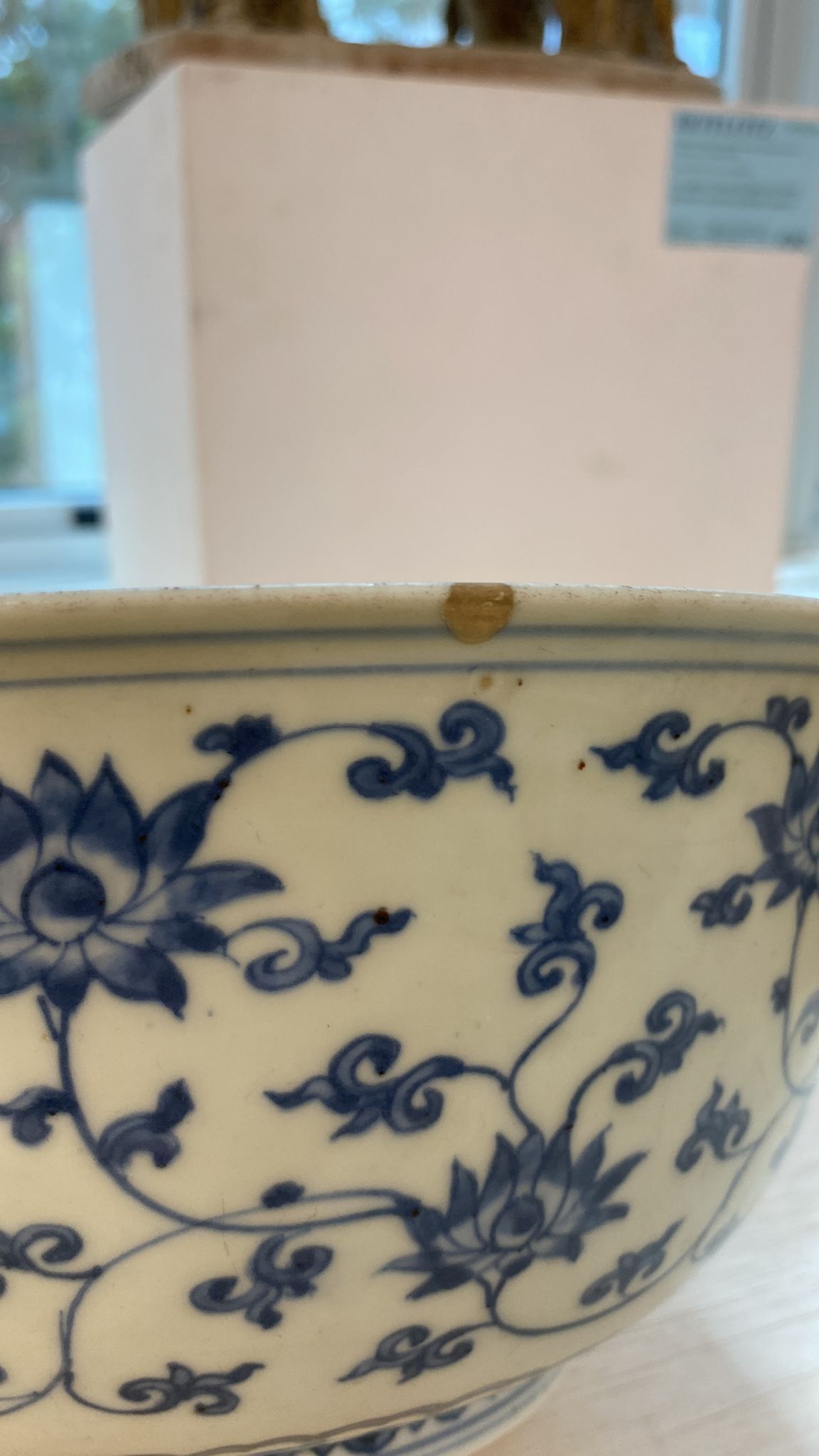 A LARGE BLUE AND WHITE LOTUS AND FRUIT BOWL - Bild 14 aus 17