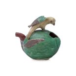 A SANCAI GLAZED PEACH SHAPED WATER DROPPER