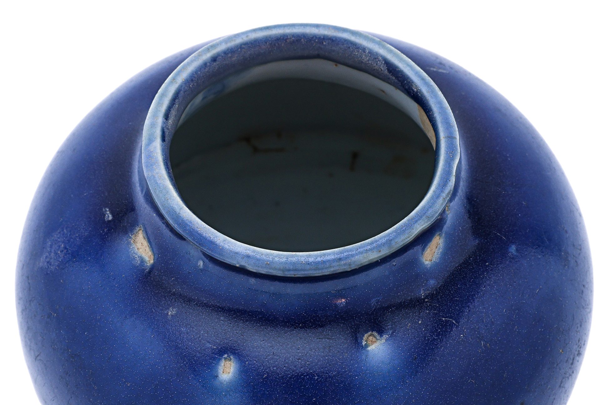 A MONOCHROME BLUE GLAZED JAR - Image 3 of 5