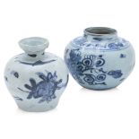 TWO BLUE AND WHITE PORCELAIN JARS
