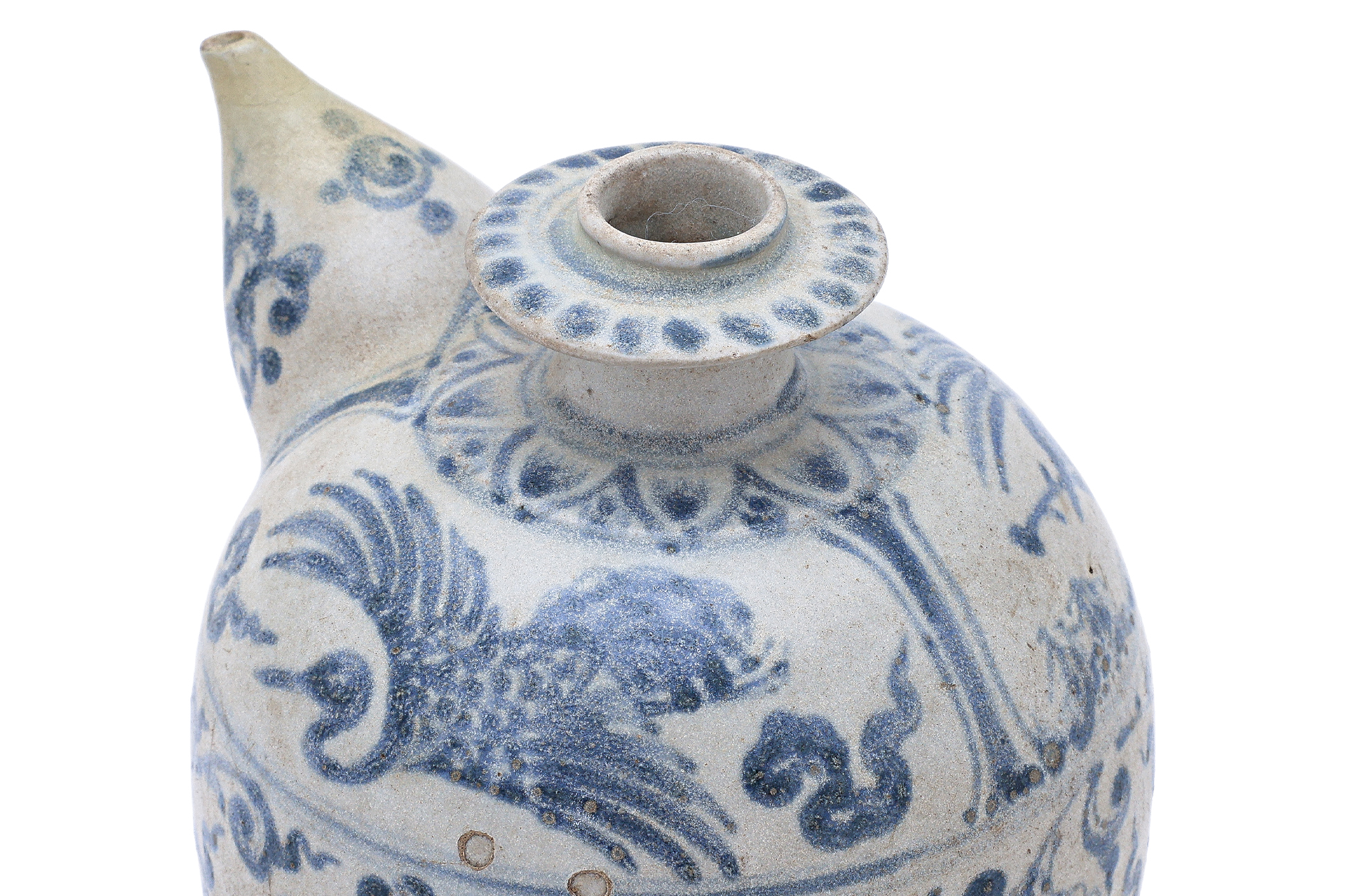 A VIETNAMESE BLUE AND WHITE CRANE DECORATED KENDI - Image 3 of 9