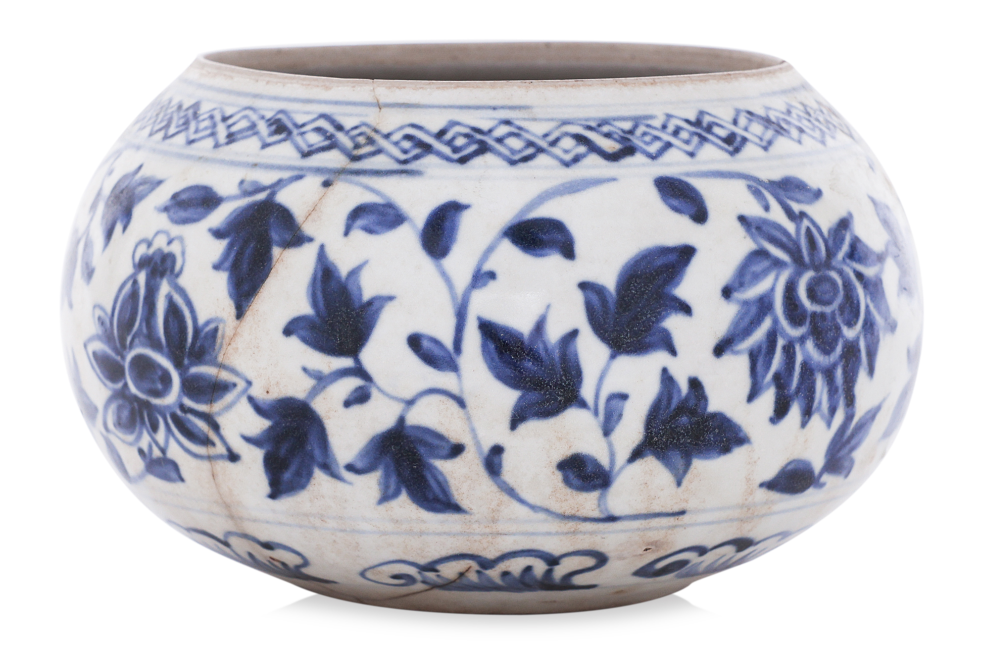 A VIETNAMESE BLUE AND WHITE SPHERICAL JAR - Image 2 of 5