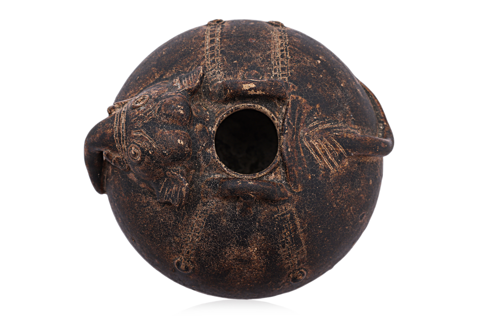A CAMBODIAN BROWN GLAZED ELEPHANT FORM LIME JAR - Image 4 of 14