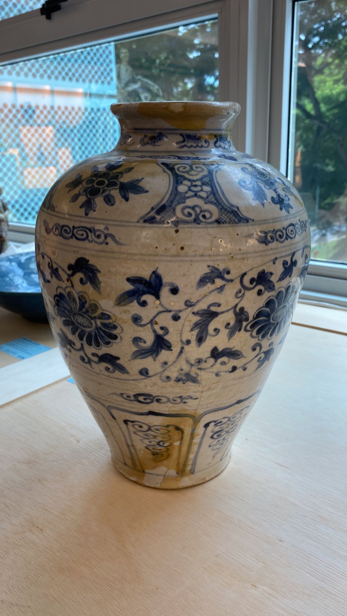 A LARGE VIETNAMESE BLUE AND WHITE JAR - Image 11 of 15