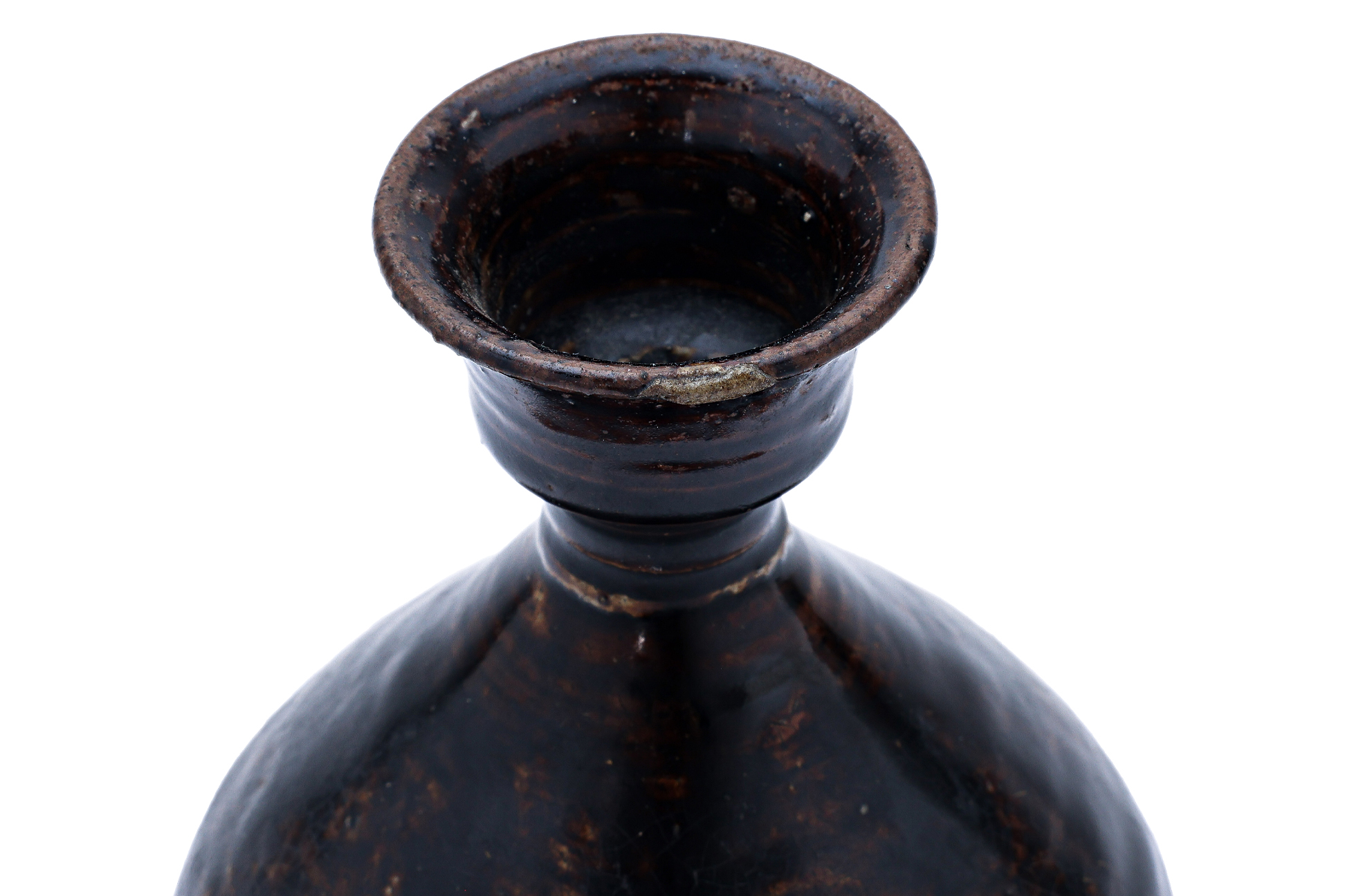 A THAI BROWN GLAZED PEAR SHAPED BOTTLE - Image 2 of 3