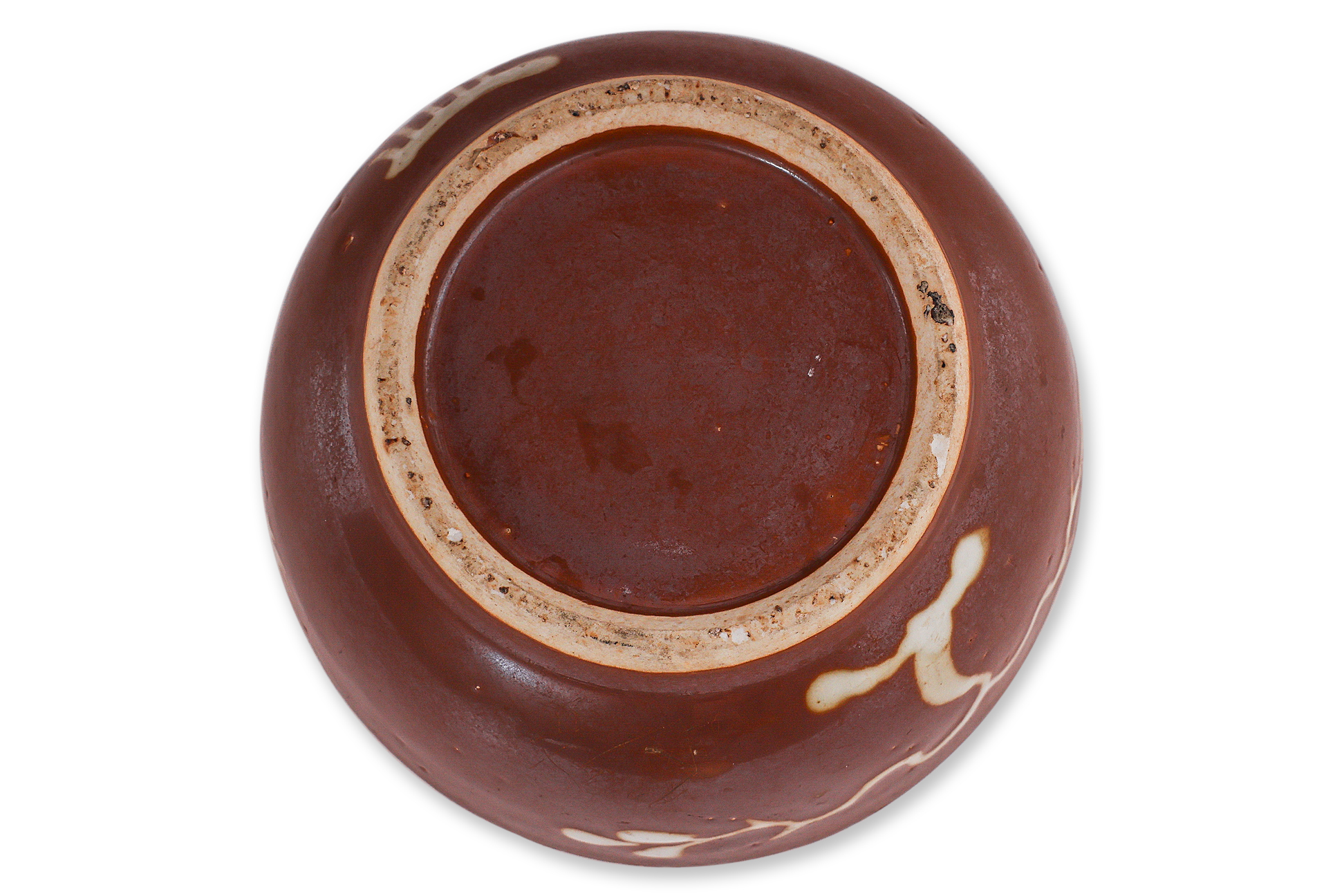 A SWATOW SLIP DECORATED BROWN GLAZED BOWL AND COVER - Image 4 of 4