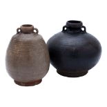 TWO THAI GLAZED BOTTLES