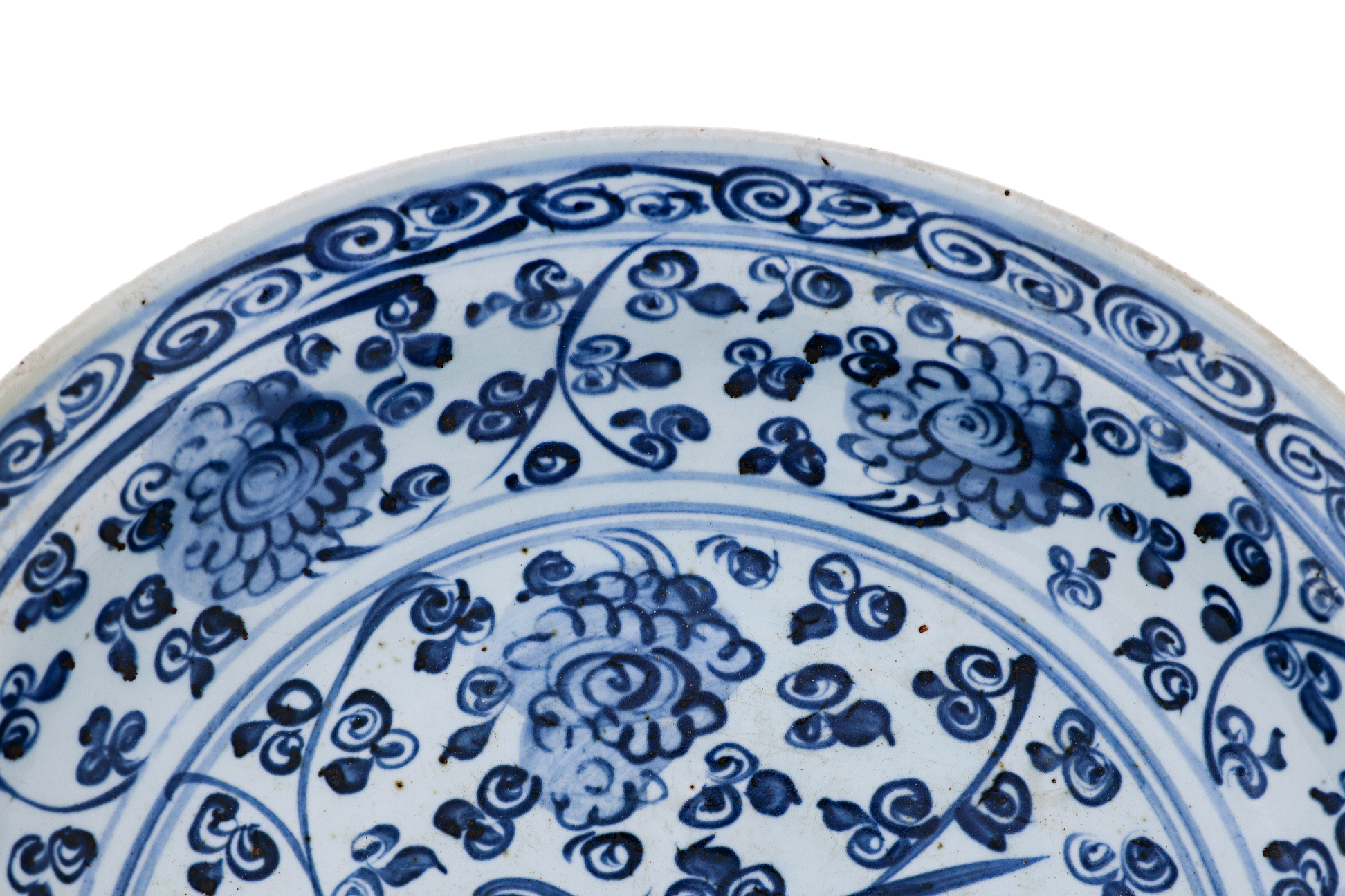 A BLUE AND WHITE PHOENIX DISH - Image 3 of 15