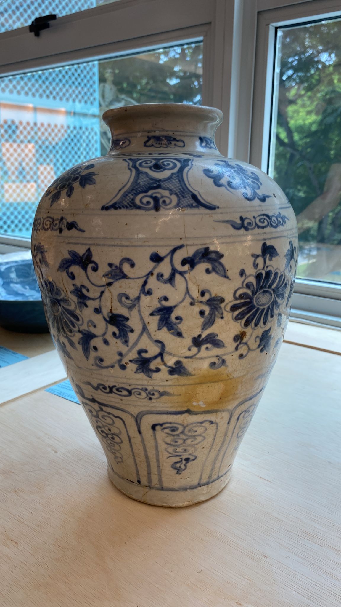 A LARGE VIETNAMESE BLUE AND WHITE JAR - Image 13 of 15