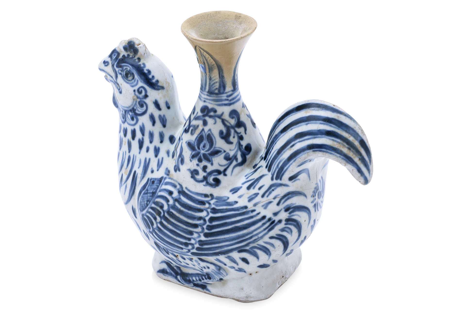 A VIETNAMESE BLUE AND WHITE CHICKEN FORM KENDI - Image 3 of 12