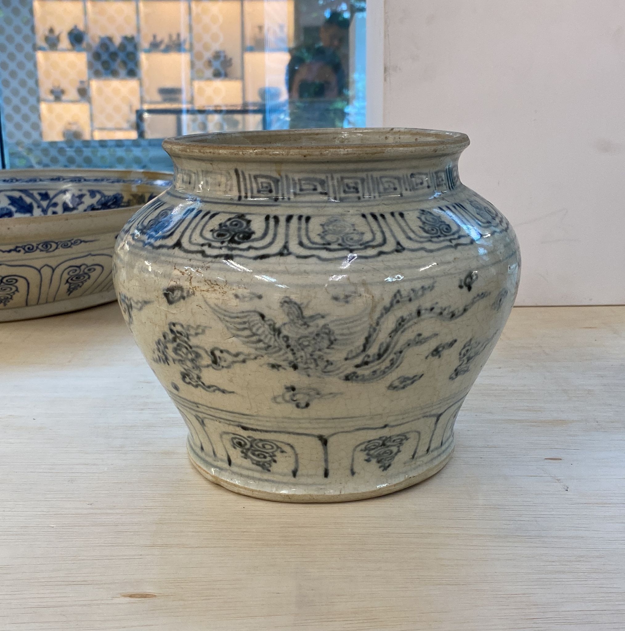 A VIETNAMESE BLUE AND WHITE PHOENIX JAR - Image 8 of 17