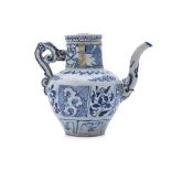 A VIETNAMESE BLUE AND WHITE EWER AND COVER
