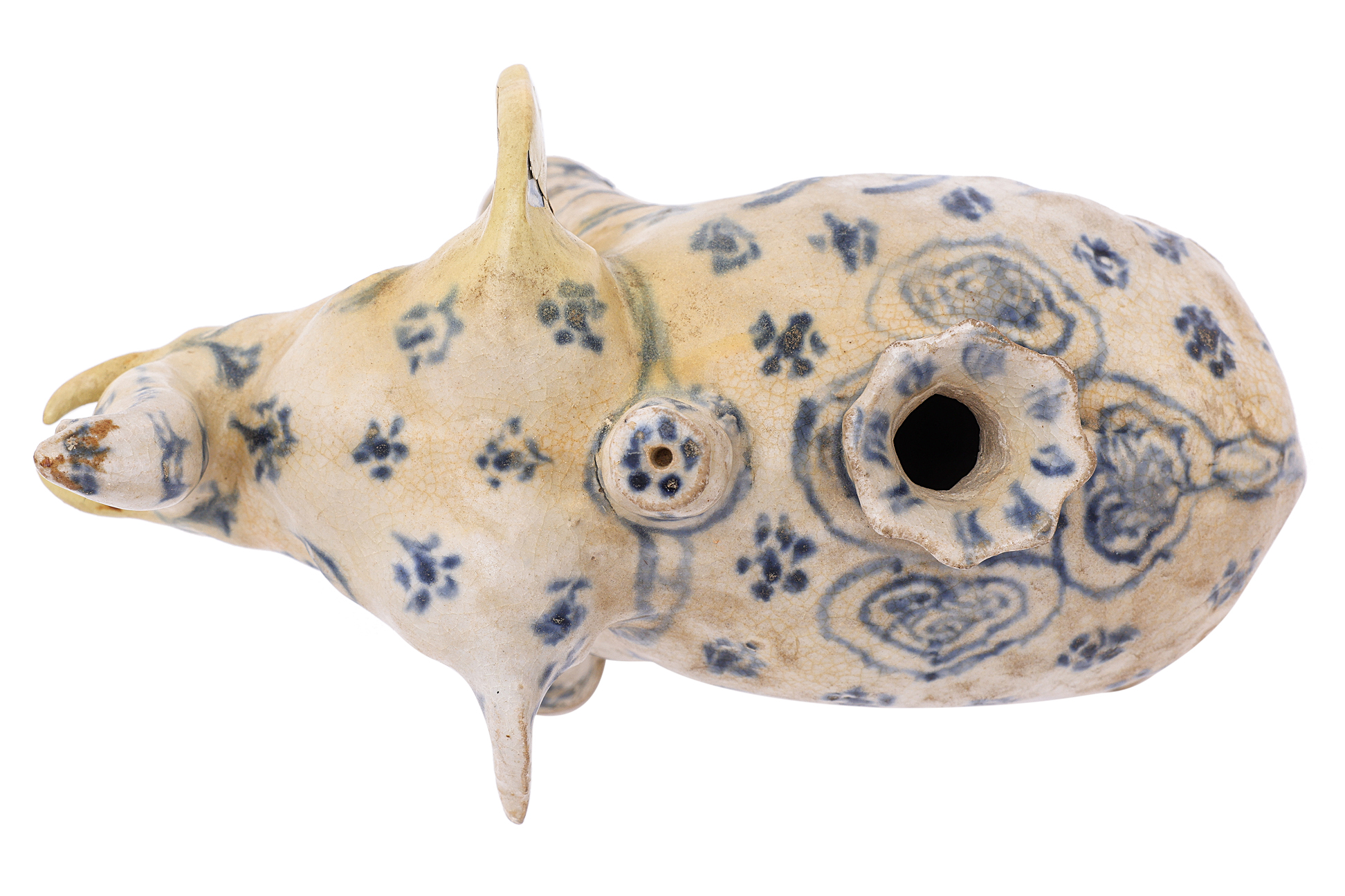 A VIETNAMESE BLUE AND WHITE ELEPHANT FORM EWER - Image 4 of 5