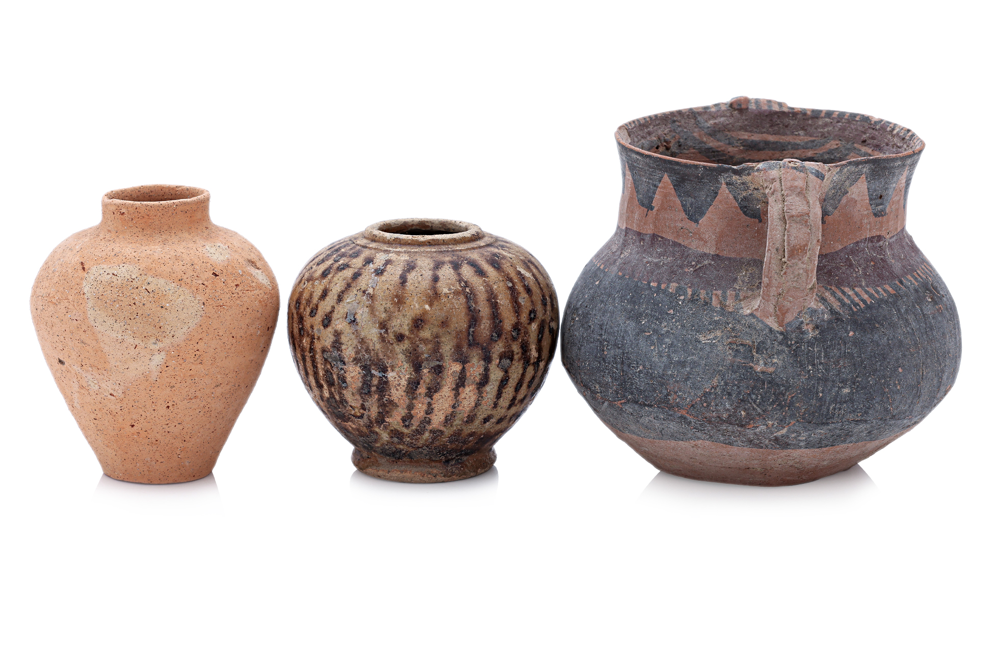 A NEOLITHIC PAINTED TERRACOTTA JAR AND TWO OTHERS - Image 2 of 4