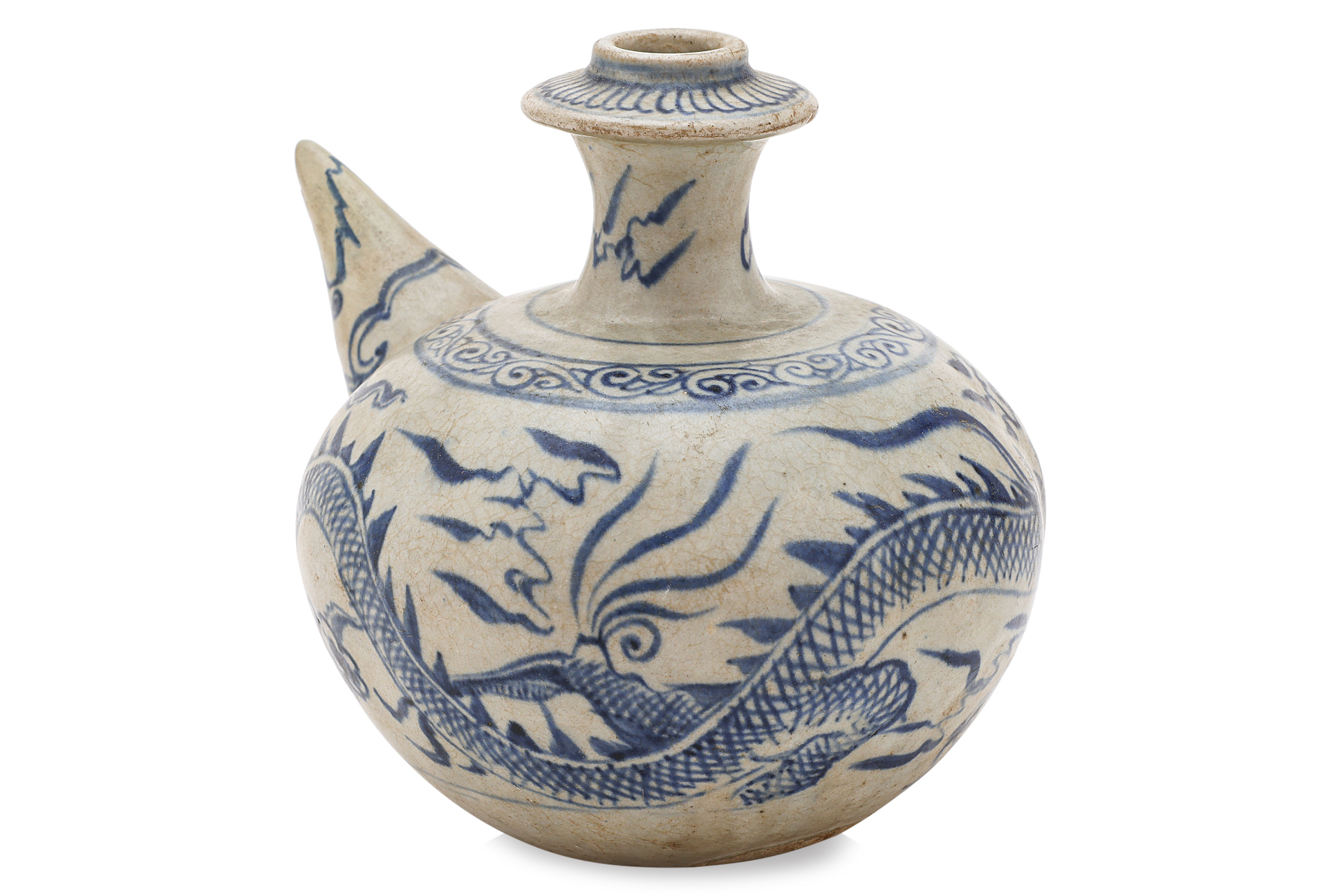 A VIETNAMESE BLUE AND WHITE DRAGON KENDI - Image 3 of 16