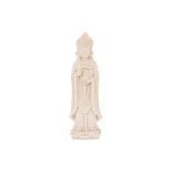 A CARVED STONE FIGURE OF GUANYIN