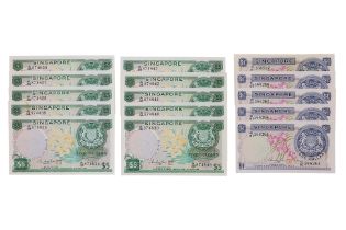 A GROUP OF SINGAPORE 5 DOLLARS ORCHID SERIES CONSECUTIVE