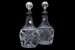 A PAIR OF SILVER MOUNTED EDINBURGH CRYSTAL DECANTERS