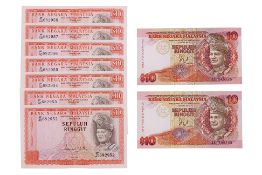 A GROUP OF MALAYSIA 10 RINGGIT