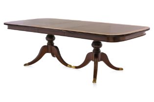 A REGENCY STYLE TWIN PILLAR DINING TABLE