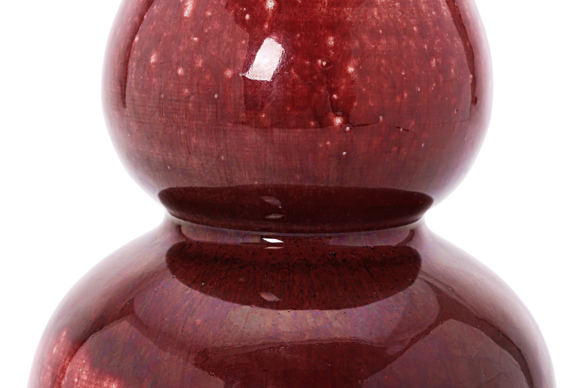 A SANG DE BEOUF GLAZED DOUBLE-GOURD VASE - Image 2 of 3