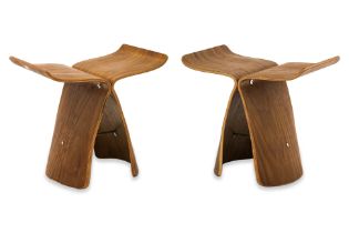 A PAIR OF BUTTERFLY STOOLS
