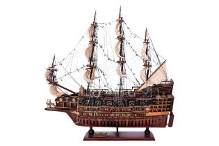 A SCALE MODEL OF THE HMS 'SOVEREIGN OF THE SEAS' (1637)