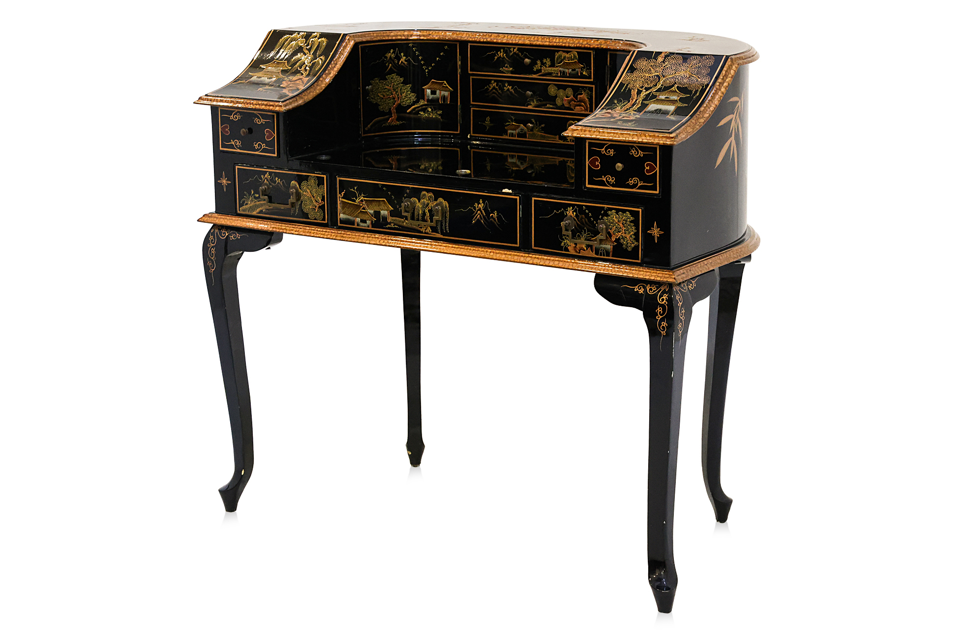 A MODERN CHINOISERIE CARLTON HOUSE DESK AND CHAIR - Image 2 of 8