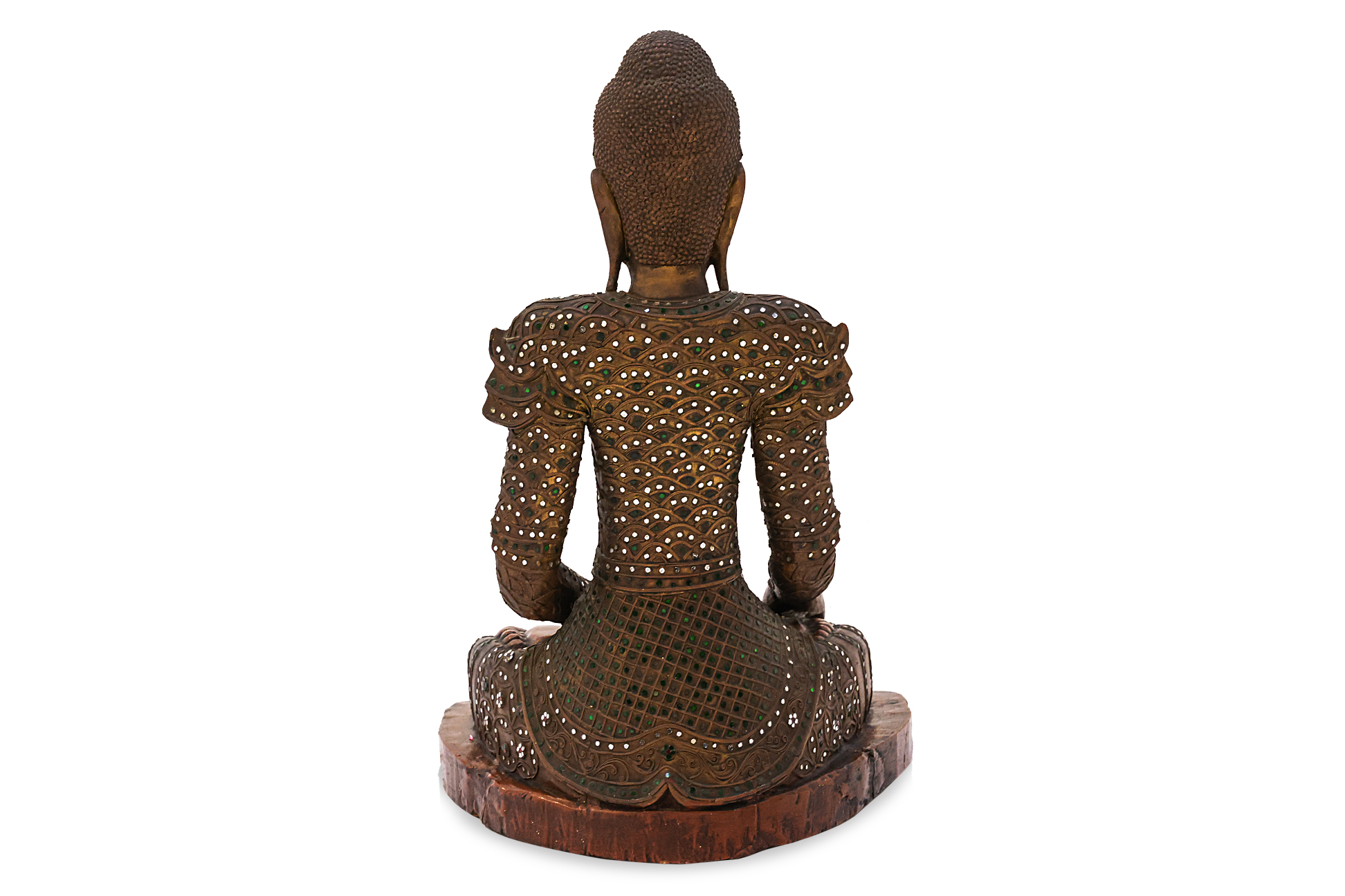 A BURMESE LACQUERED TIMBER SITTING BUDDHA - Image 3 of 3