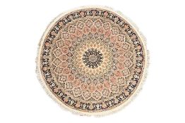 A CIRCULAR PERSIAN DESIGN WOOL CARPET (250 CM DIAM)