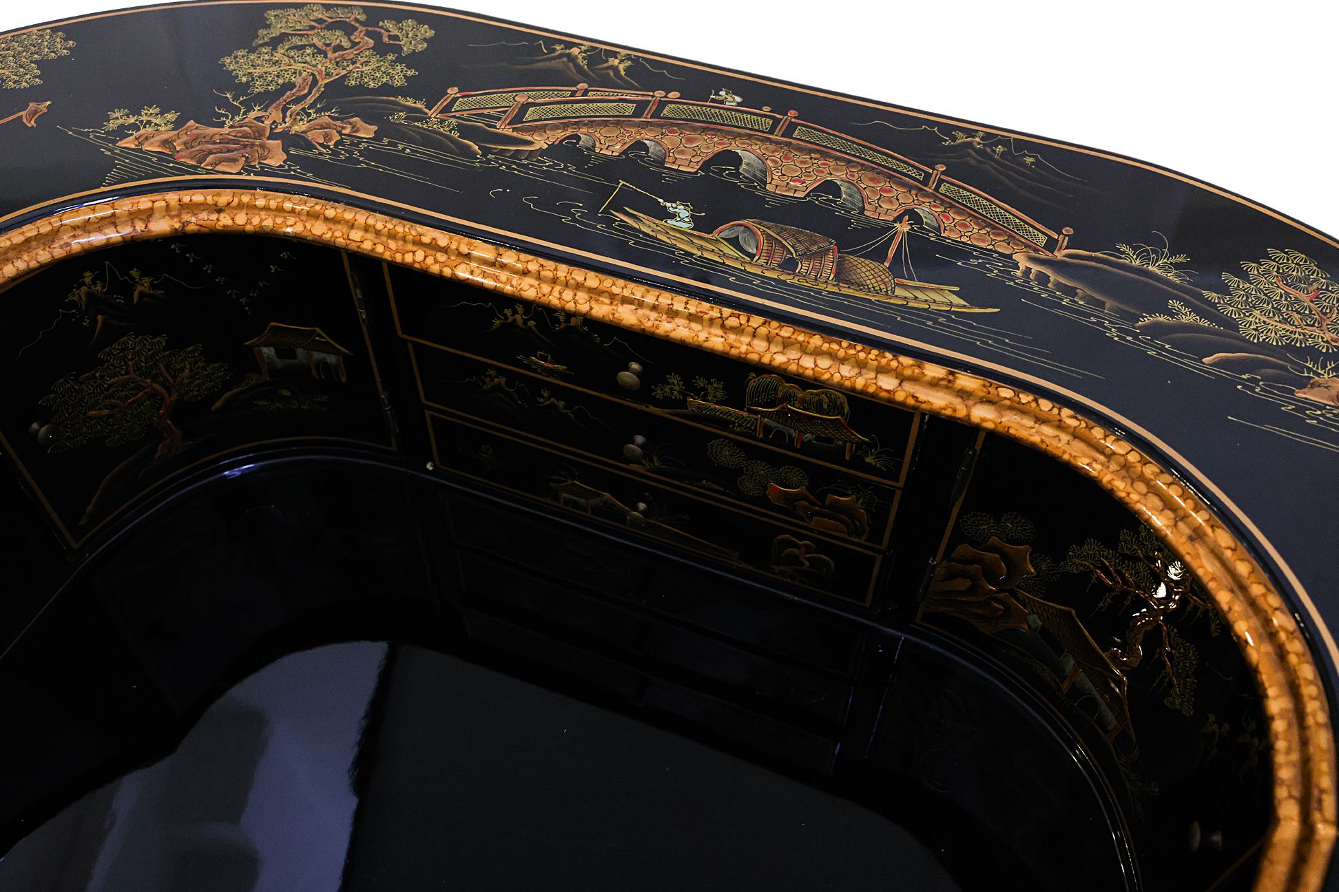 A MODERN CHINOISERIE CARLTON HOUSE DESK AND CHAIR - Image 5 of 8