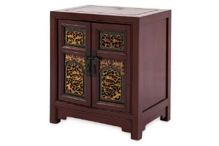 A CHINESE RED LACQUERED CABINET