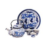 A SEVEN PIECE DRAGON TEA SET